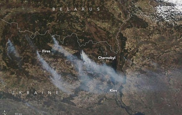 В NASA показали пожар в зоне ЧАЭС из космоса