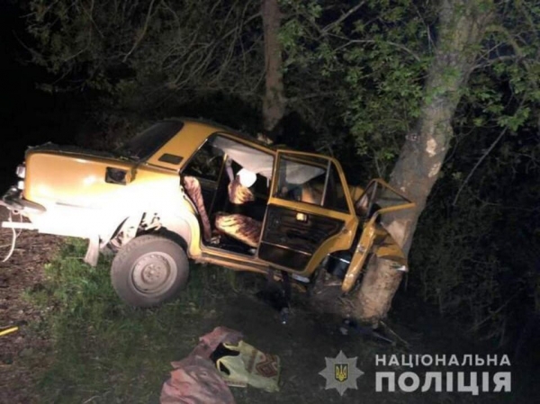 В Житомирской области легковушка влетела в дерево: двое погибших