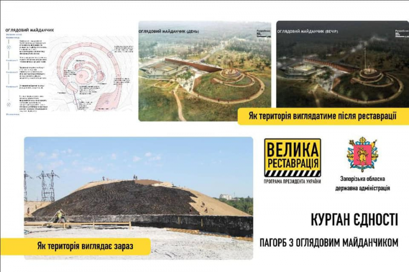 На Хортиці до Дня Незалежності відкриють інклюзивний Курган Єдності