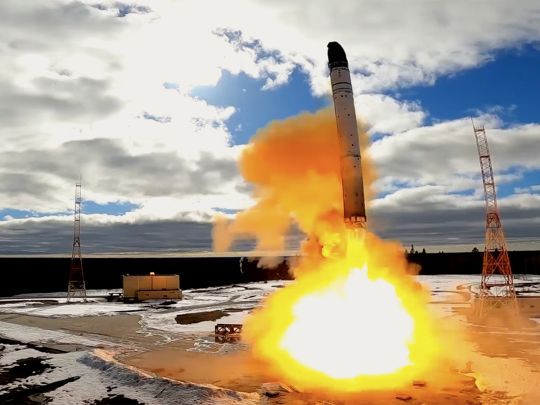 Невдалий запуск «Сатани»: росія провела випробування міжконтинентальної ракети під час перебування Байдена у Києві