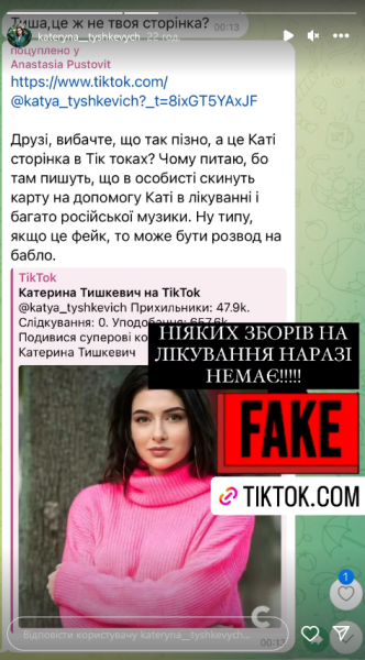 Бізнес на болю: врятована лікарями Катерина Тишкевич попередила шанувальників про аферистів, які діють від її імені (фото)
