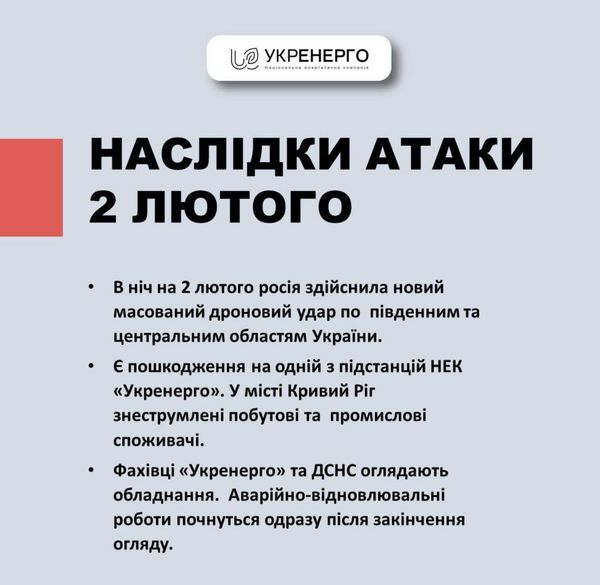 Ворог випустив по Україні 25 «шахедів»: пошкоджена підстанція «Укренерго», без світла залишися Кривий Ріг