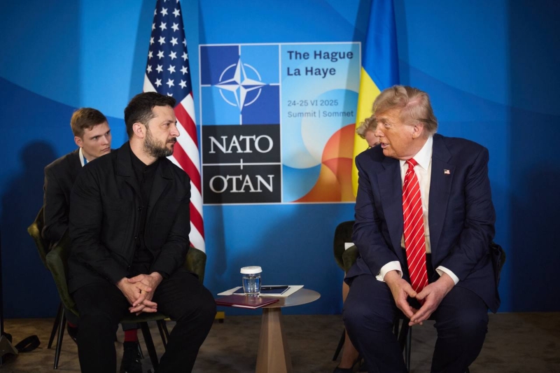 «Подивимося»: про що Зеленський і Трамп говорили на зустрічі на саміті НАТО (фото)